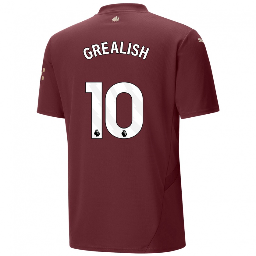 Kandiny Deti Jack Grealish #10 Gaštanové Dresy Tretia Csapatmez 2024/25 Triĭká