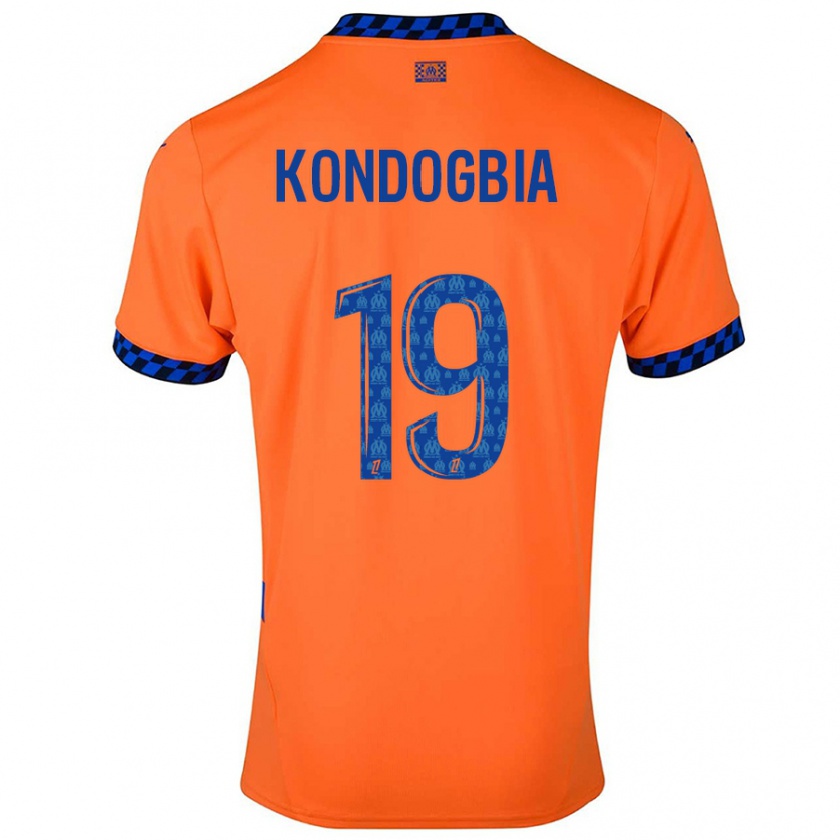 Kandiny Deti Geoffrey Kondogbia #19 Oranžová Tmavo Modrá Dresy Tretia Csapatmez 2024/25 Triĭká