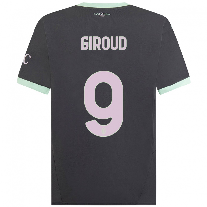 Kandiny Deti Olivier Giroud #9 Šedá Dresy Tretia Csapatmez 2024/25 Triĭká