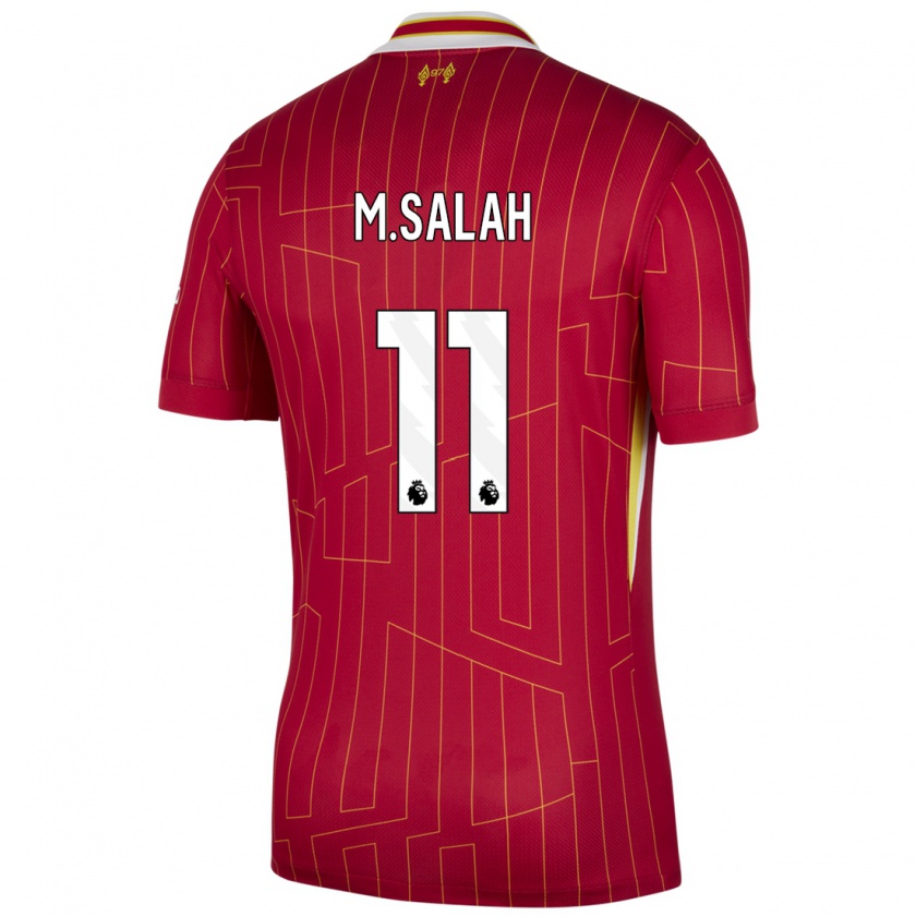 Kandiny Muži Mohamed Salah #11 Červená Žltá Biela Dresy Hazai Csapatmez 2024/25 Triĭká