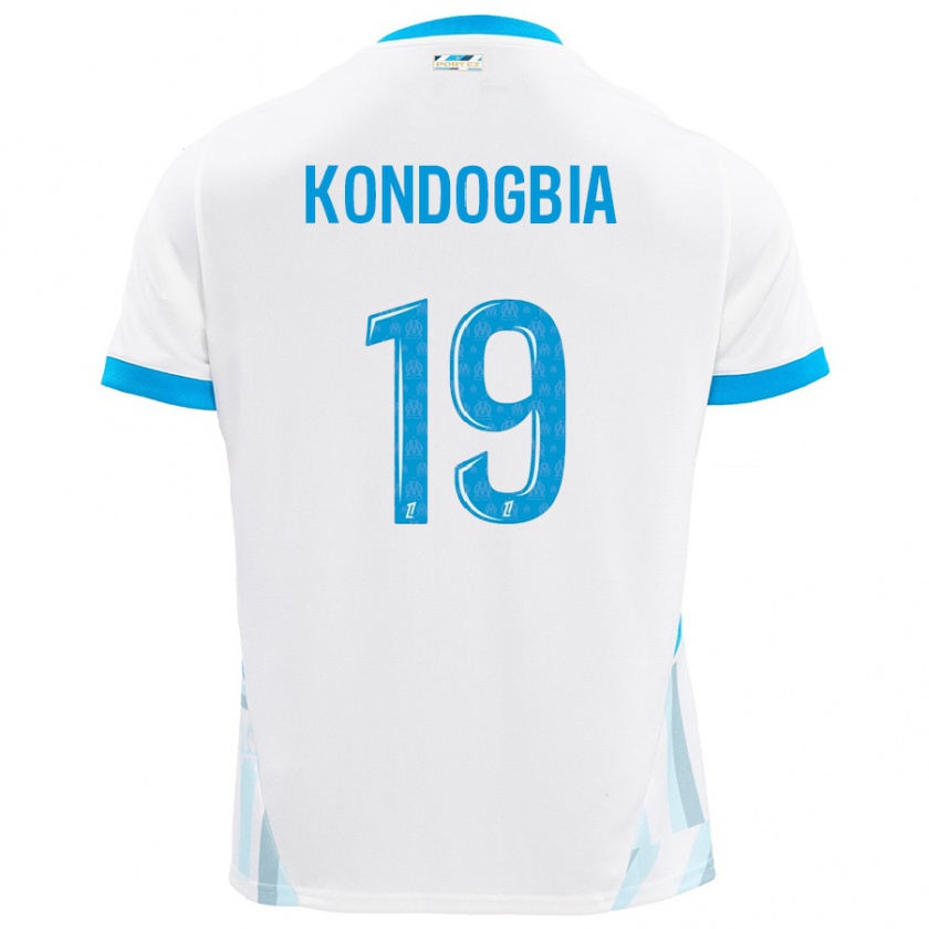 Kandiny Muži Geoffrey Kondogbia #19 Biela Nebeská Modrá Dresy Hazai Csapatmez 2024/25 Triĭká