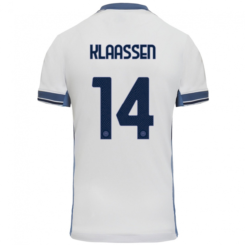 Kandiny Ženy Davy Klaassen #14 Biela Šedá Dresy Idegenbeli Csapatmez 2024/25 Triĭká