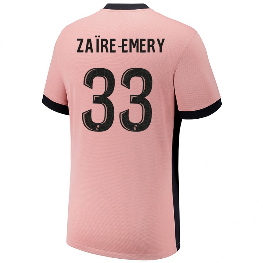 Kandiny Ženy Warren Zaïre-Emery #33 Hrdzavo Ružová Dresy Tretia Csapatmez 2024/25 Triĭká