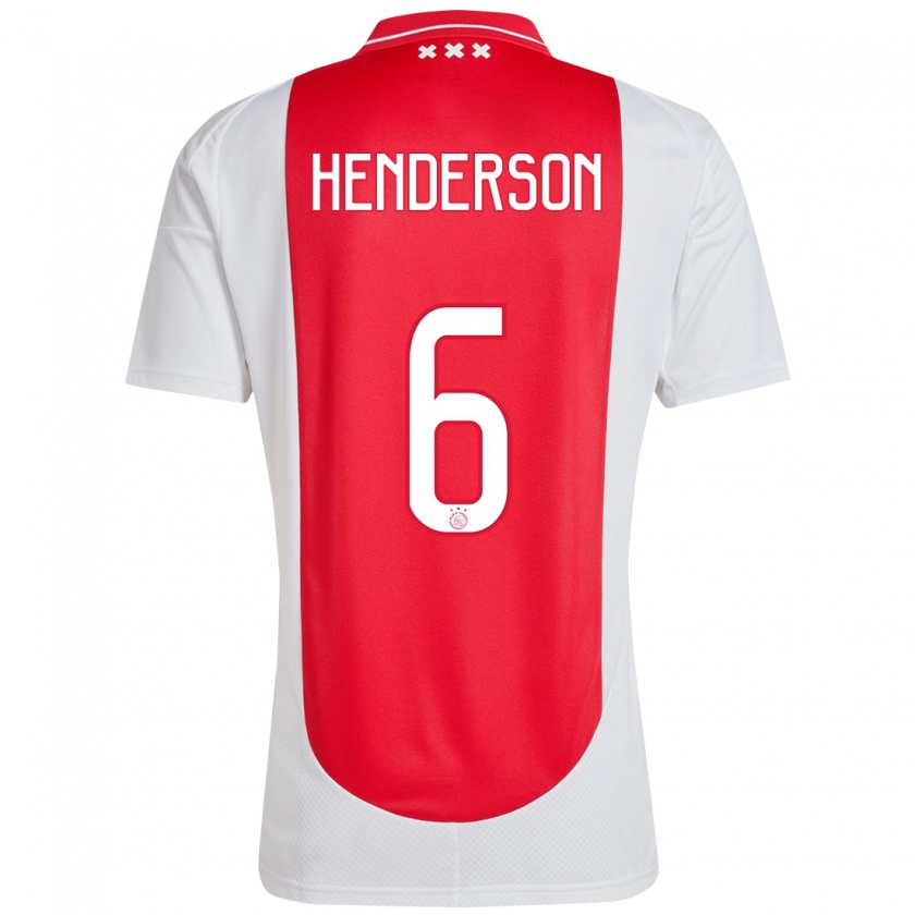 Kandiny Deti Jordan Henderson #6 Červená Biela Dresy Hazai Csapatmez 2024/25 Triĭká