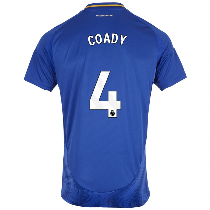 Kandiny Deti Conor Coady #4 Modrá Biela Dresy Hazai Csapatmez 2024/25 Triĭká