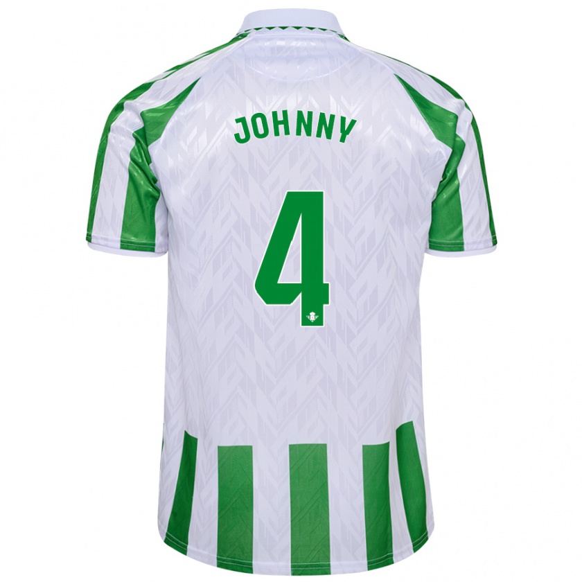 Kandiny Deti Johnny Cardoso #4 Zelené Biele Pruhy Dresy Hazai Csapatmez 2024/25 Triĭká