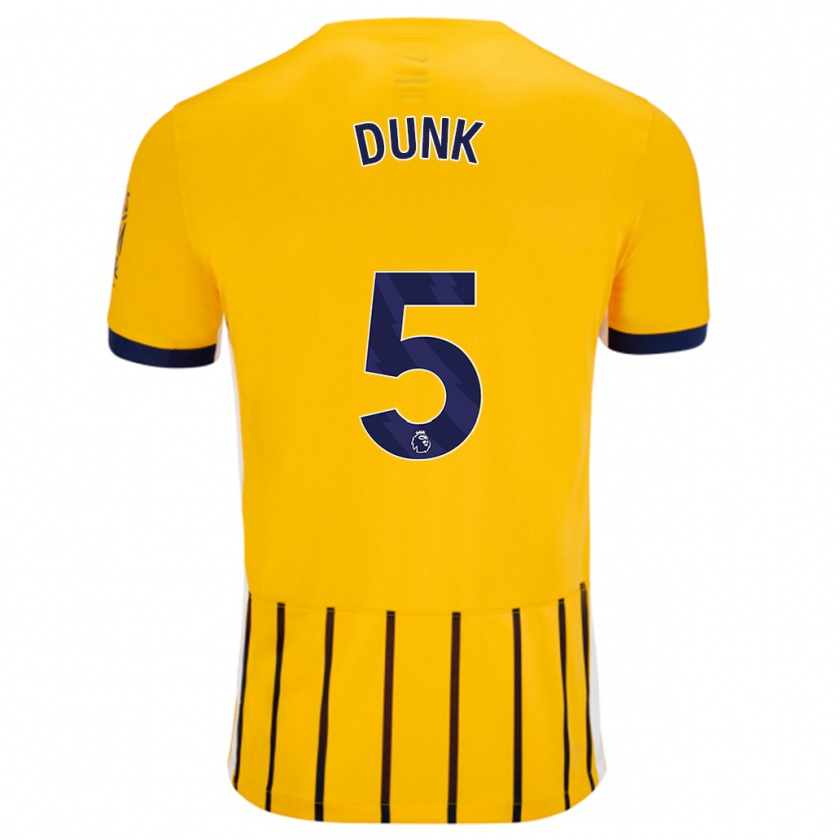 Kandiny Deti Lewis Dunk #5 Zlatomodré Prúžky Dresy Idegenbeli Csapatmez 2024/25 Triĭká