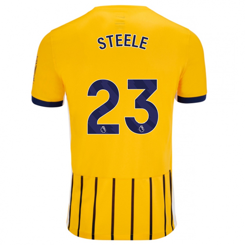 Kandiny Deti Jason Steele #23 Zlatomodré Prúžky Dresy Idegenbeli Csapatmez 2024/25 Triĭká