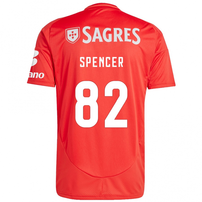 Kandiny Muži Diogo Spencer #82 Červená Biela Dresy Hazai Csapatmez 2024/25 Triĭká