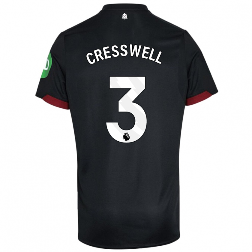 Kandiny Muži Aaron Cresswell #3 Čierna Biela Dresy Idegenbeli Csapatmez 2024/25 Triĭká