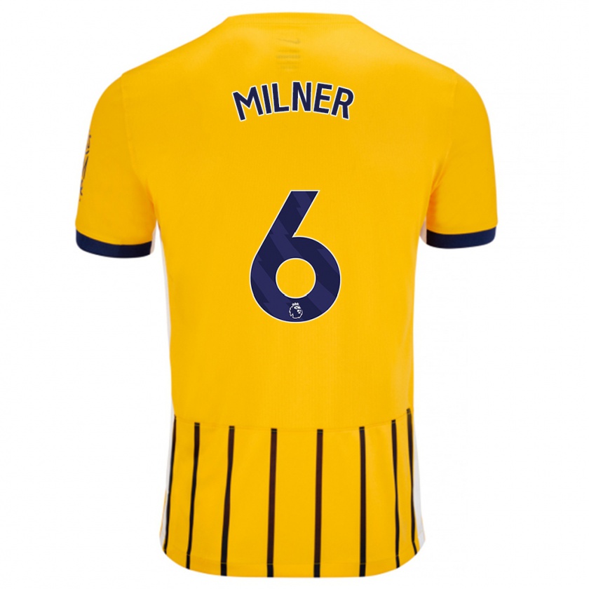 Kandiny Muži James Milner #6 Zlatomodré Prúžky Dresy Idegenbeli Csapatmez 2024/25 Triĭká