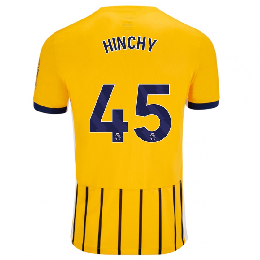 Kandiny Muži Jack Hinchy #45 Zlatomodré Prúžky Dresy Idegenbeli Csapatmez 2024/25 Triĭká