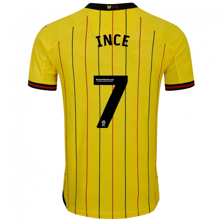 Kandiny Ženy Tom Ince #7 Žltá Čierna Dresy Hazai Csapatmez 2024/25 Triĭká