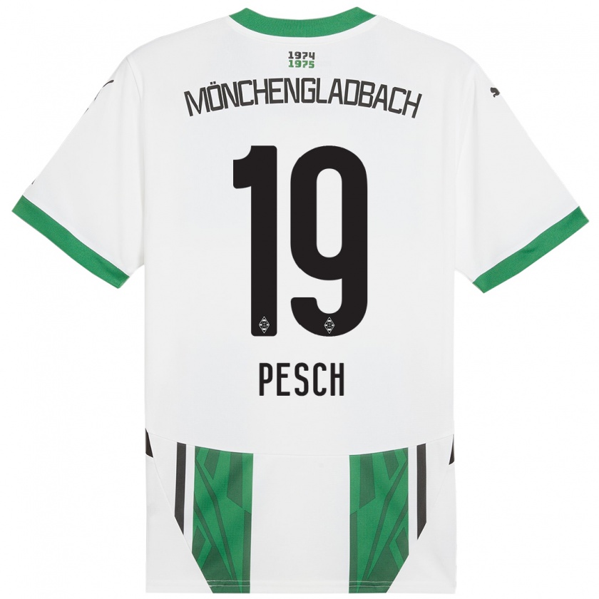 Kandiny Ženy Noah Pesch #19 Biela Zelená Dresy Hazai Csapatmez 2024/25 Triĭká