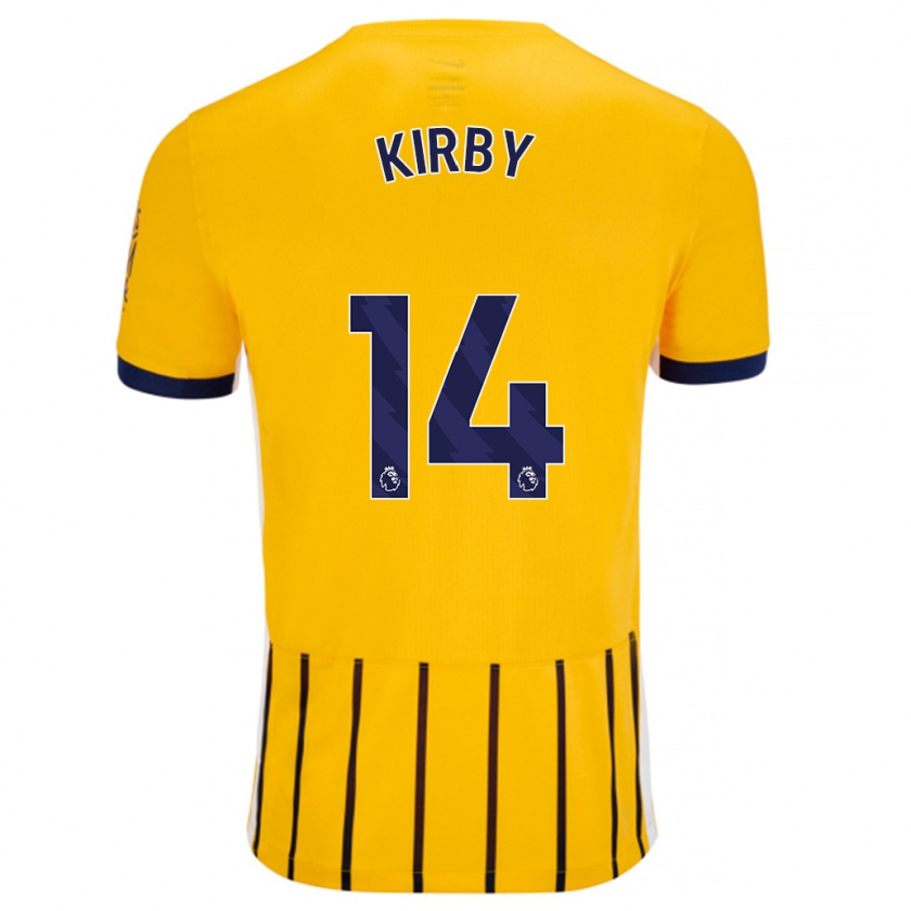 Kandiny Ženy Fran Kirby #14 Zlatomodré Prúžky Dresy Idegenbeli Csapatmez 2024/25 Triĭká