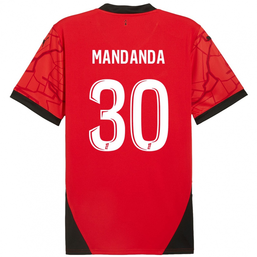 Kandiny Deti Steve Mandanda #30 Červená Čierna Dresy Hazai Csapatmez 2024/25 Triĭká