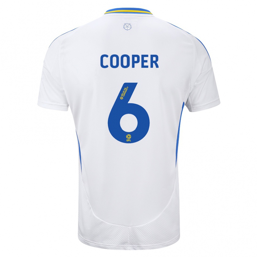 Kandiny Deti Liam Cooper #6 Biela Modrá Dresy Hazai Csapatmez 2024/25 Triĭká