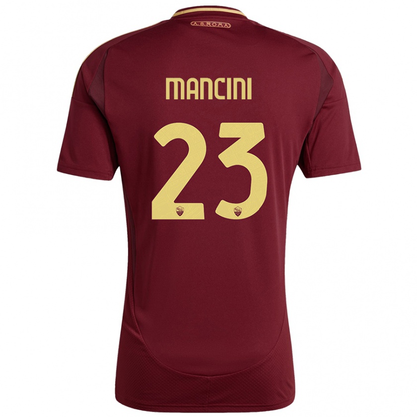 Kandiny Deti Gianluca Mancini #23 Červené Hnedé Zlato Dresy Hazai Csapatmez 2024/25 Triĭká