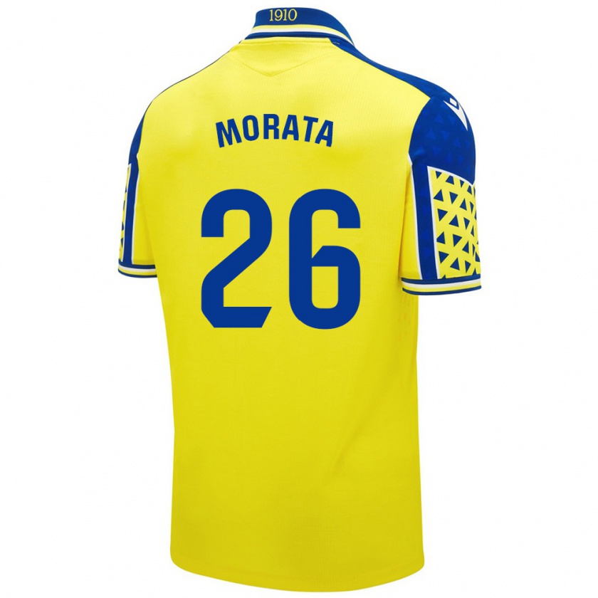 Kandiny Deti Álex Morata #26 Žltá Modrá Dresy Hazai Csapatmez 2024/25 Triĭká