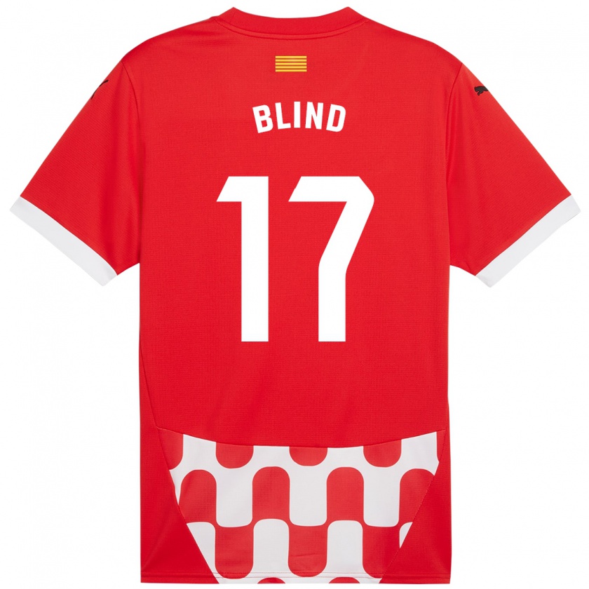 Kandiny Deti Daley Blind #17 Červená Biela Dresy Hazai Csapatmez 2024/25 Triĭká