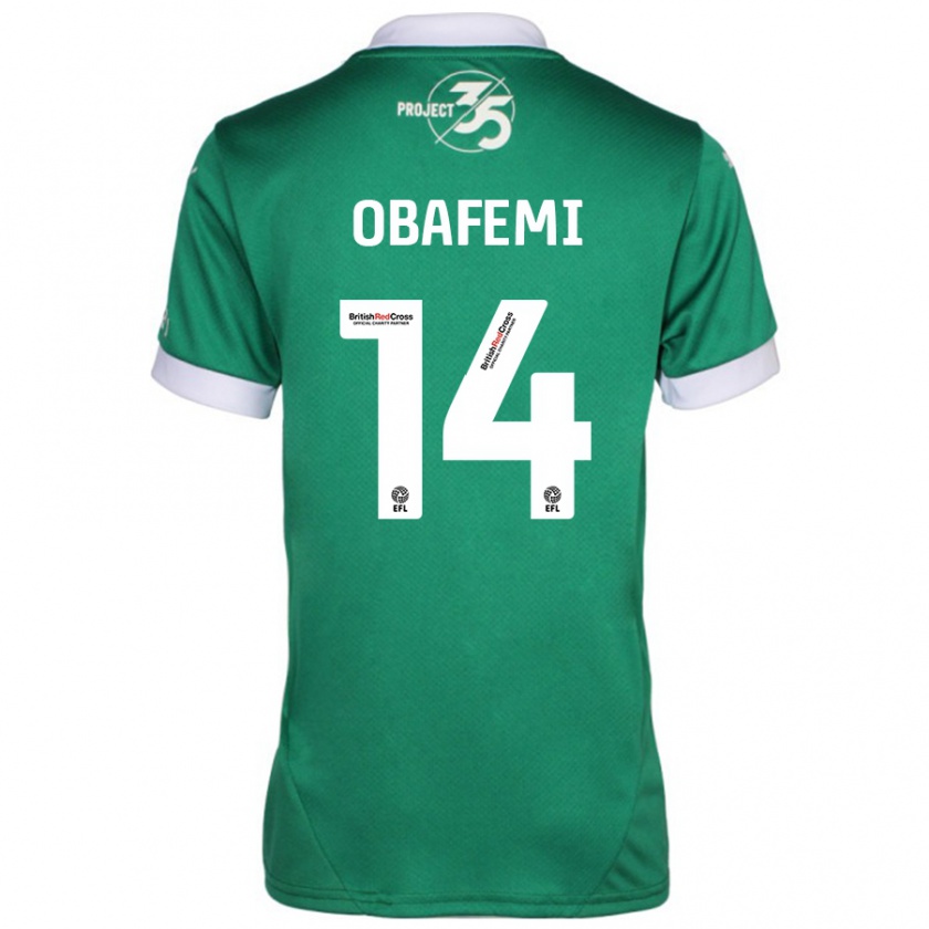 Kandiny Deti Michael Obafemi #14 Zelená Biela Dresy Hazai Csapatmez 2024/25 Triĭká