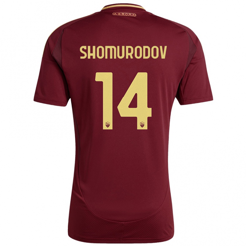 Kandiny Muži Eldor Shomurodov #14 Červené Hnedé Zlato Dresy Hazai Csapatmez 2024/25 Triĭká