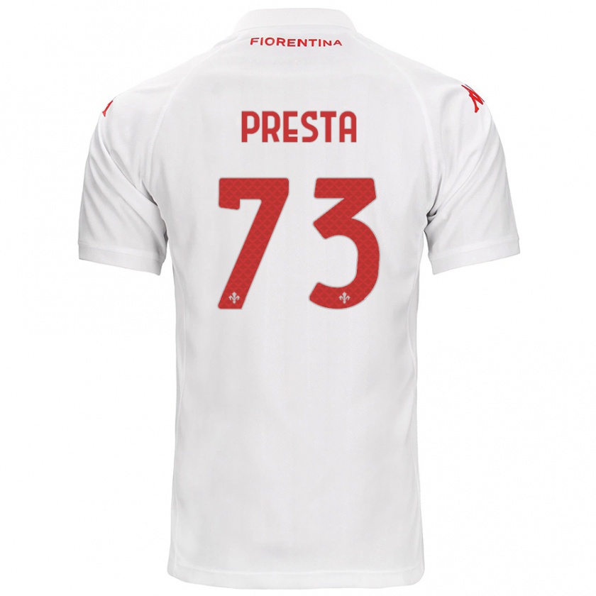 Kandiny Muži Francesco Presta #73 Biela Dresy Idegenbeli Csapatmez 2024/25 Triĭká