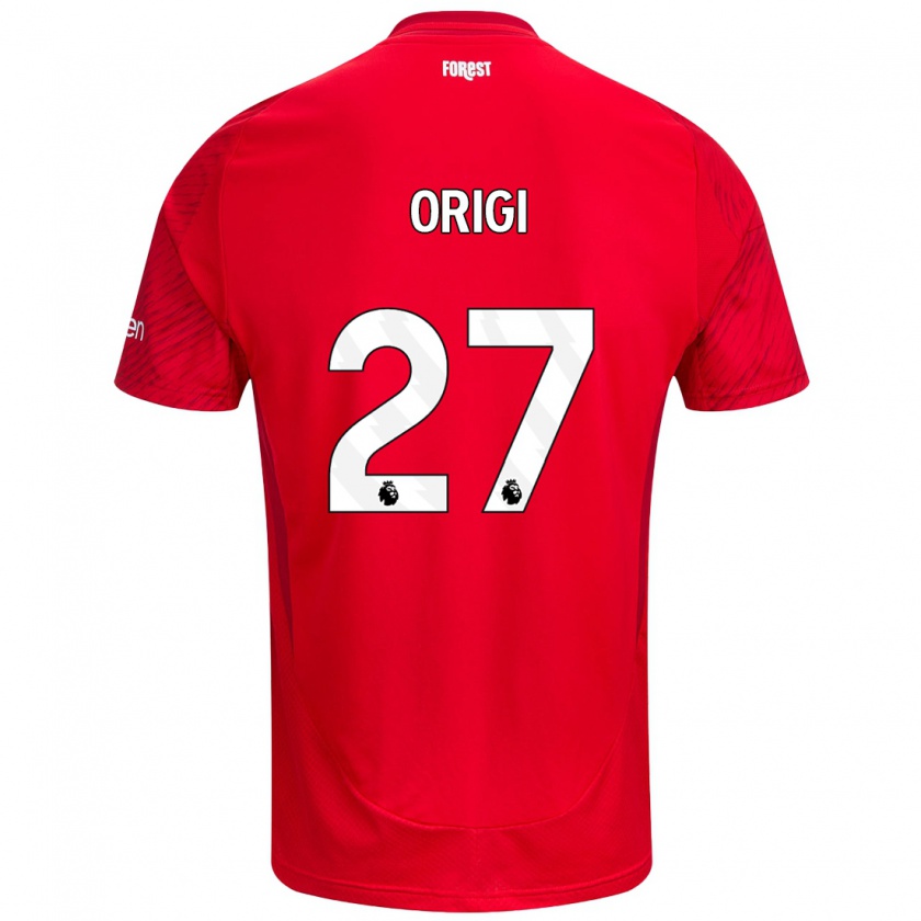 Kandiny Deti Divock Origi #27 Červená Biela Dresy Hazai Csapatmez 2024/25 Triĭká