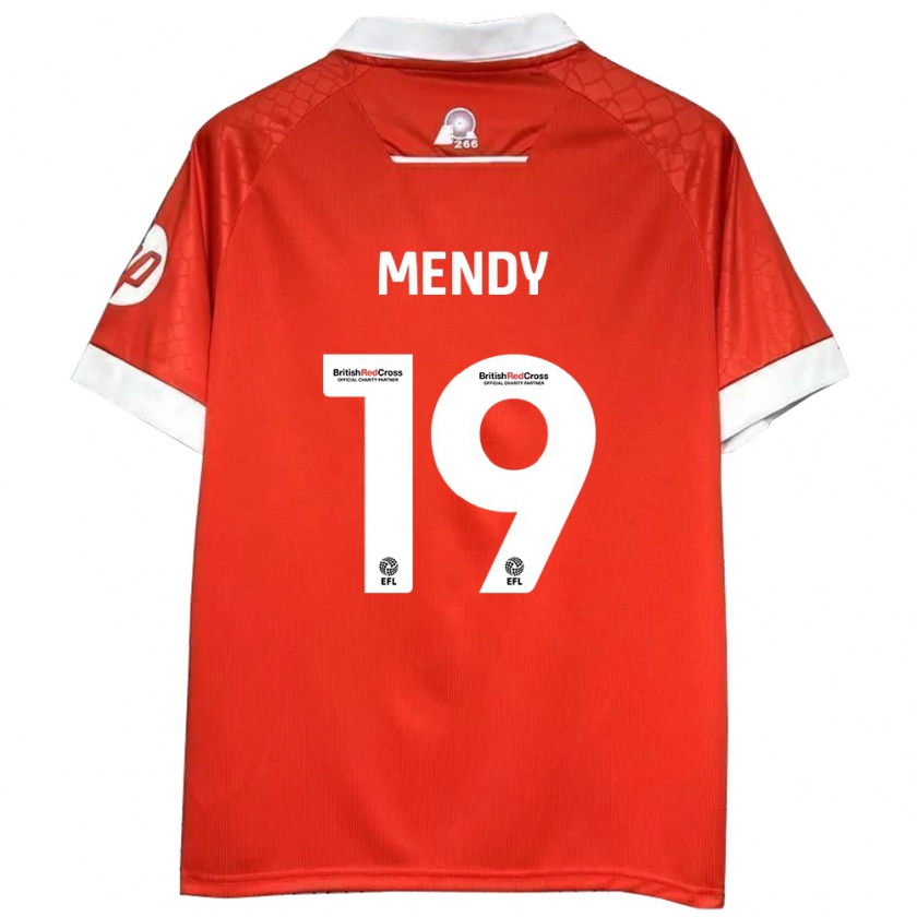 Kandiny Deti Jacob Mendy #19 Červená Biela Dresy Hazai Csapatmez 2024/25 Triĭká