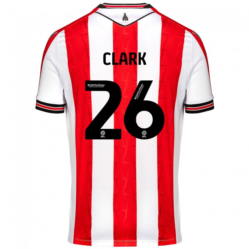 Kandiny Deti Ciaran Clark #26 Červená Biela Dresy Hazai Csapatmez 2024/25 Triĭká