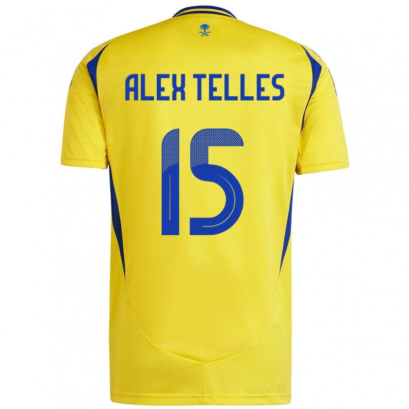 Kandiny Deti Alex Telles #15 Žltá Modrá Dresy Hazai Csapatmez 2024/25 Triĭká