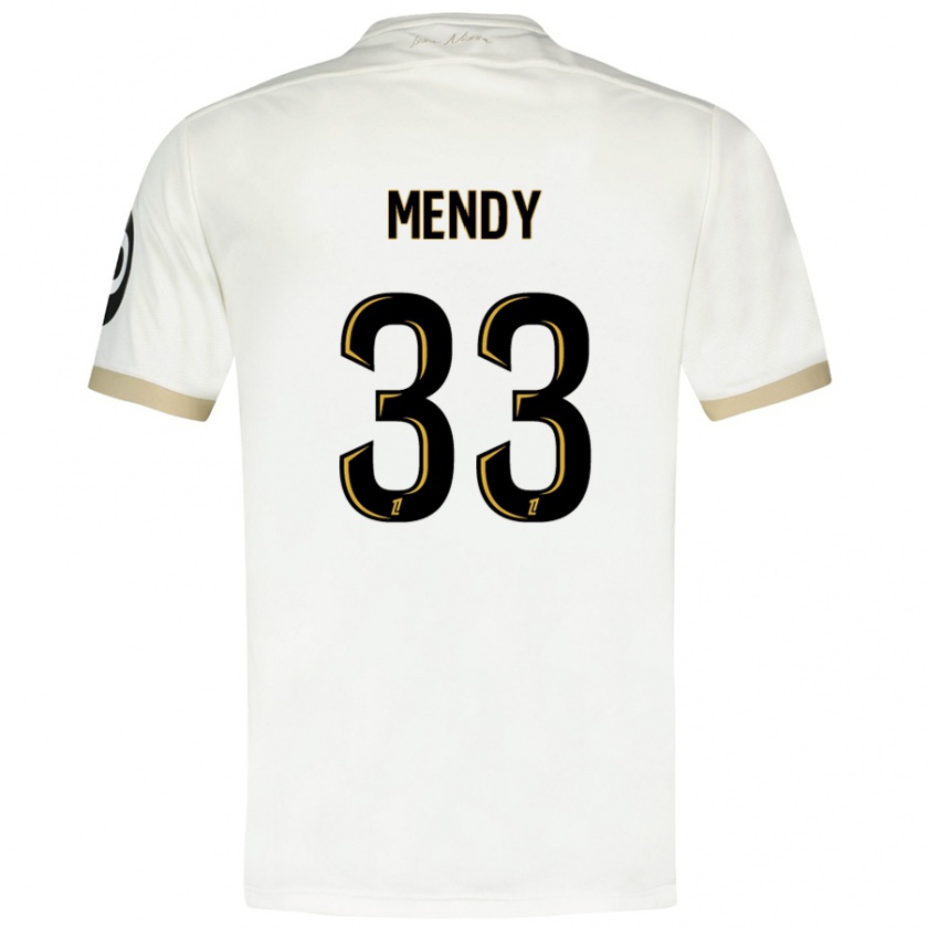 Kandiny Deti Antoine Mendy #33 Biele Zlato Dresy Idegenbeli Csapatmez 2024/25 Triĭká