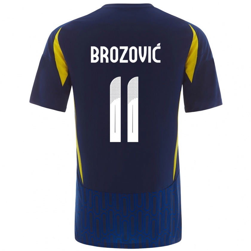 Kandiny Deti Marcelo Brozovic #11 Modrá Žltá Dresy Idegenbeli Csapatmez 2024/25 Triĭká