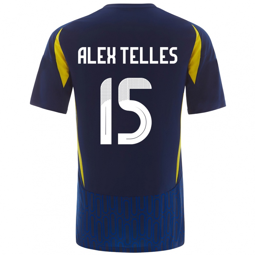 Kandiny Deti Alex Telles #15 Modrá Žltá Dresy Idegenbeli Csapatmez 2024/25 Triĭká