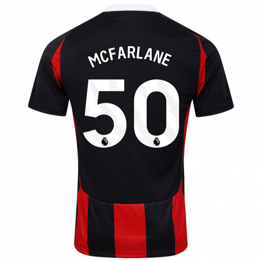 Kandiny Deti Callum Mcfarlane #50 Čierna Červená Dresy Idegenbeli Csapatmez 2024/25 Triĭká