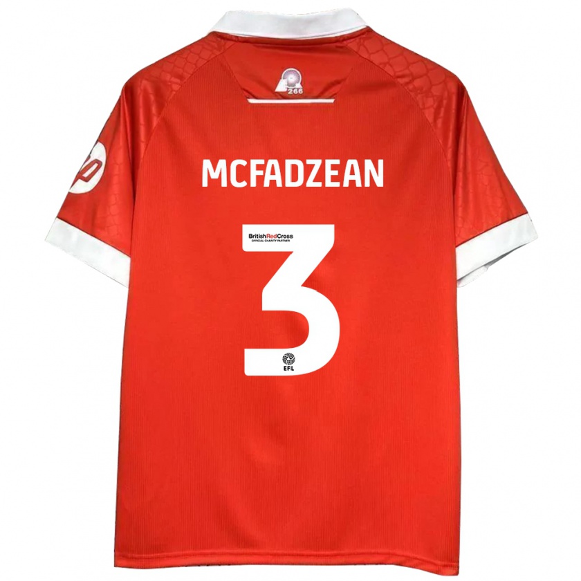 Kandiny Muži Callum Mcfadzean #3 Červená Biela Dresy Hazai Csapatmez 2024/25 Triĭká