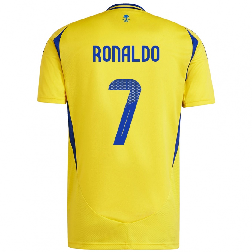 Kandiny Muži Cristiano Ronaldo #7 Žltá Modrá Dresy Hazai Csapatmez 2024/25 Triĭká