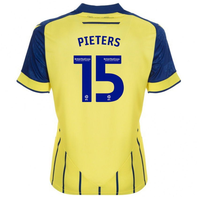 Kandiny Muži Erik Pieters #15 Žltá Modrá Dresy Idegenbeli Csapatmez 2024/25 Triĭká