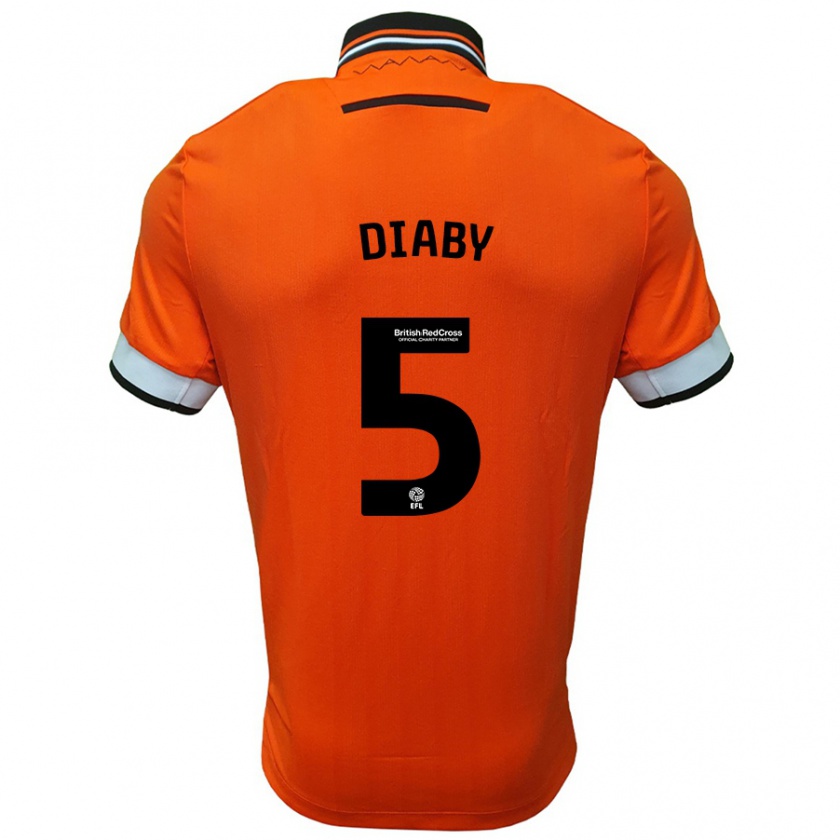 Kandiny Muži Bambo Diaby #5 Oranžová Biela Dresy Idegenbeli Csapatmez 2024/25 Triĭká