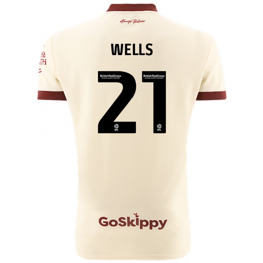 Kandiny Muži Nahki Wells #21 Krémová Biela Dresy Idegenbeli Csapatmez 2024/25 Triĭká