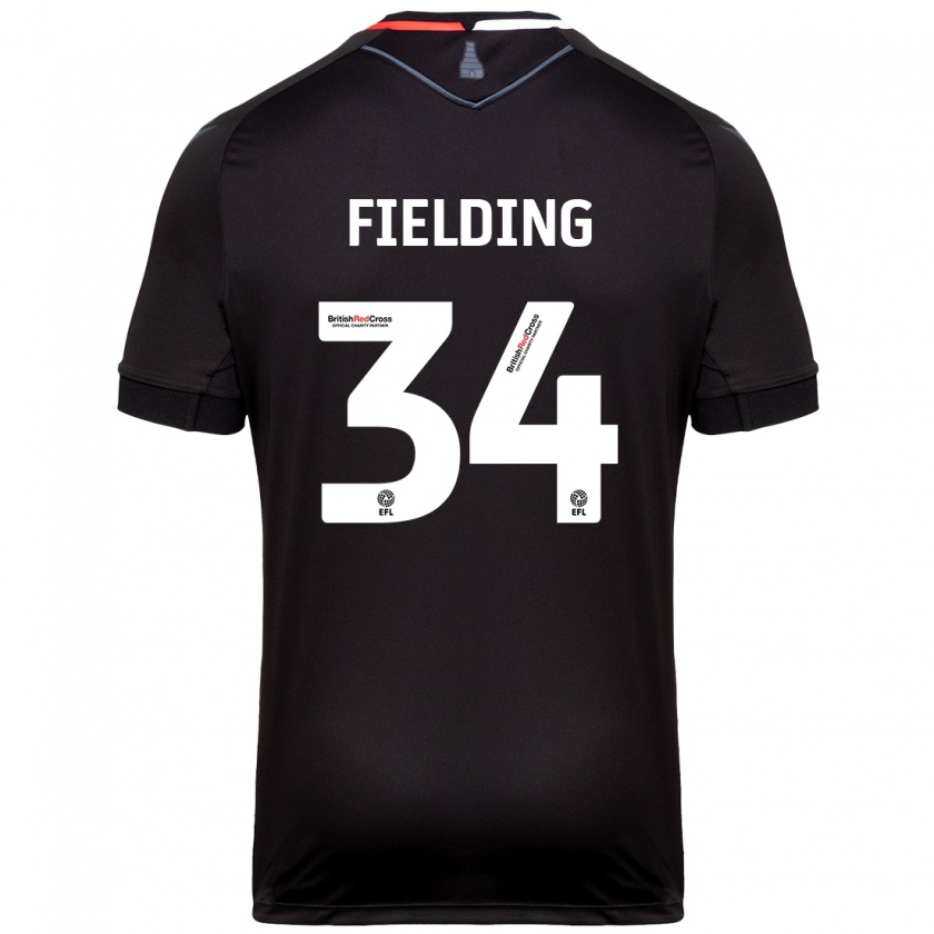 Kandiny Muži Frank Fielding #34 Čierna Dresy Idegenbeli Csapatmez 2024/25 Triĭká