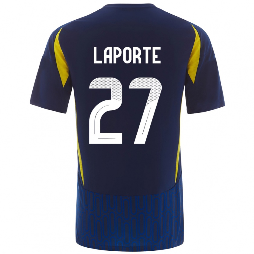 Kandiny Muži Aymeric Laporte #27 Modrá Žltá Dresy Idegenbeli Csapatmez 2024/25 Triĭká