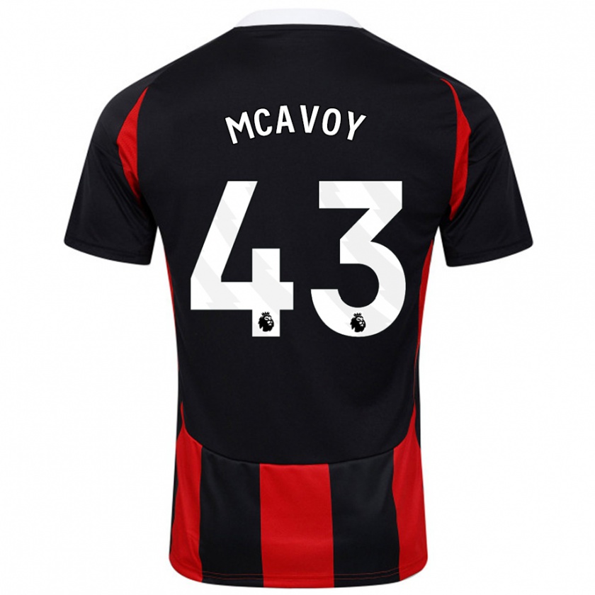 Kandiny Muži Connor Mcavoy #43 Čierna Červená Dresy Idegenbeli Csapatmez 2024/25 Triĭká