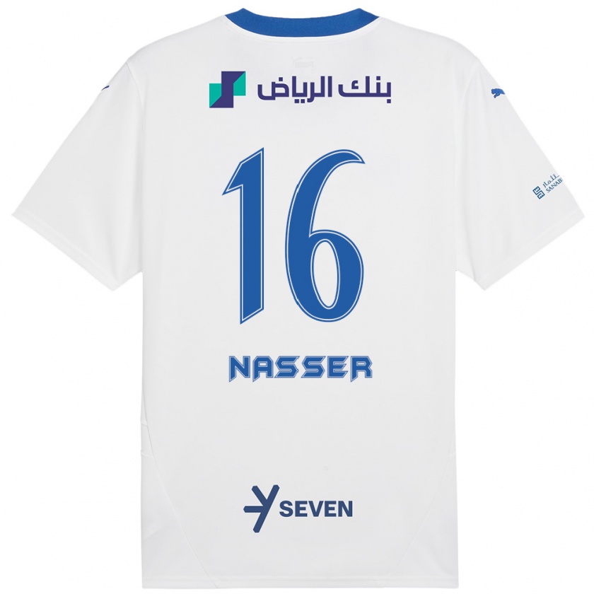 Kandiny Ženy Nasser Al-Dawsari #16 Biela Modrá Dresy Idegenbeli Csapatmez 2024/25 Triĭká