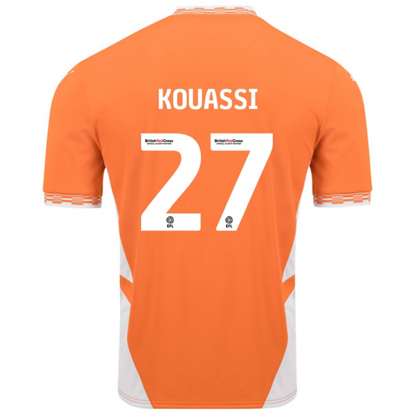 Kandiny Deti Kylian Kouassi #27 Oranžová Biela Dresy Hazai Csapatmez 2024/25 Triĭká