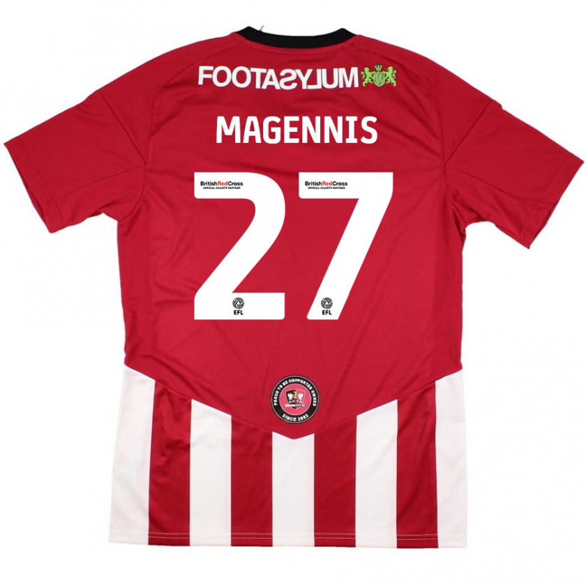 Kandiny Deti Josh Magennis #27 Červená Biela Dresy Hazai Csapatmez 2024/25 Triĭká