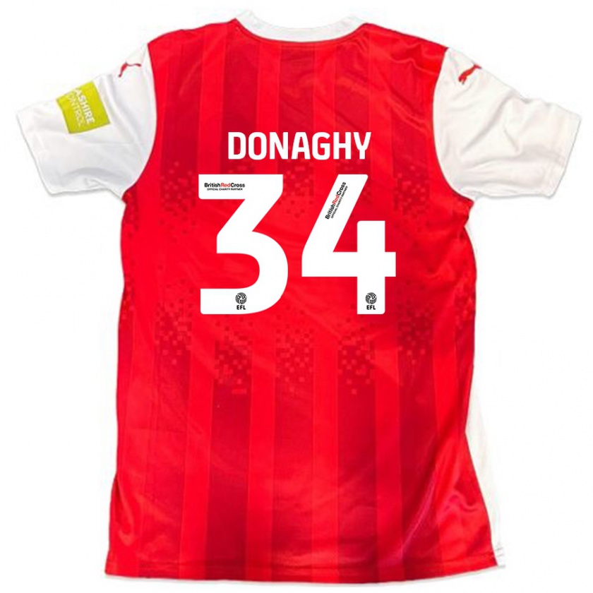 Kandiny Deti Tom Donaghy #34 Červená Biela Dresy Hazai Csapatmez 2024/25 Triĭká