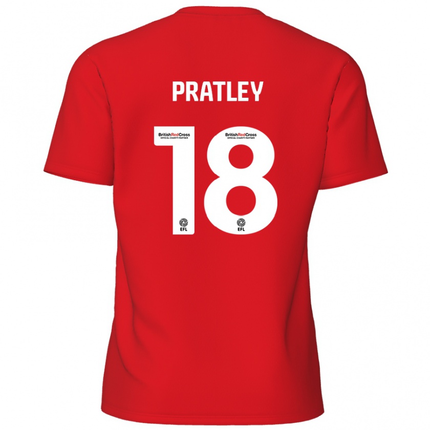 Kandiny Deti Darren Pratley #18 Červená Dresy Hazai Csapatmez 2024/25 Triĭká