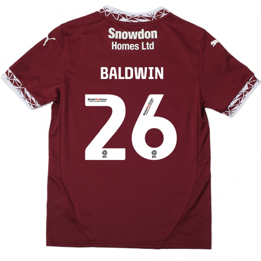 Kandiny Deti Jack Baldwin #26 Burgundsko Dresy Hazai Csapatmez 2024/25 Triĭká