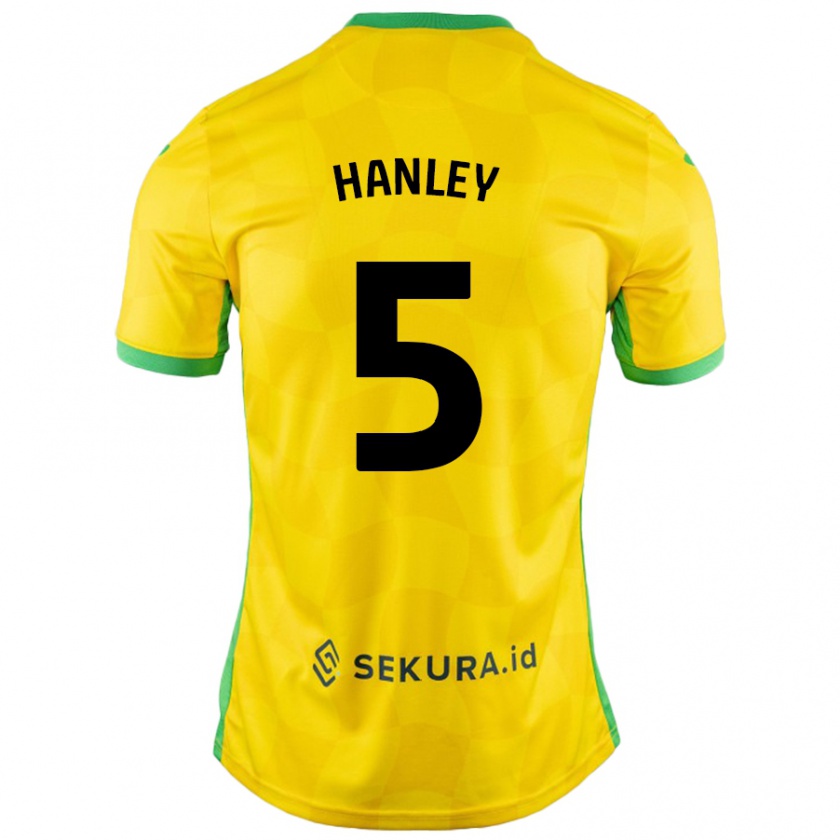 Kandiny Deti Grant Hanley #5 Žltá Zelená Dresy Hazai Csapatmez 2024/25 Triĭká